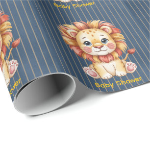 Little Lion Boy Baby Shower Geschenkpapier