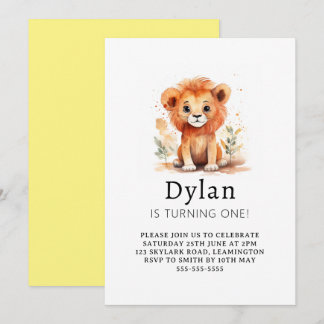 Little Lion Boy Birthday Einladung