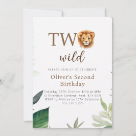 Little Lion Two Wild Party Boy Geburtstag Einladung