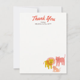Little Lions Babydusche Flat Danke Notizen Karten