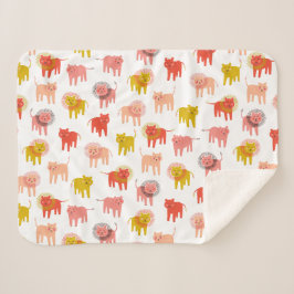 Little Lions Sherpa Baby Blanket in warmer Wüste Sherpadecke