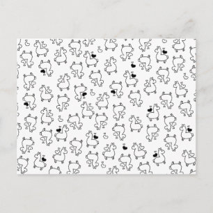 Little Llama Silhouette Wahnsinn Postkarte