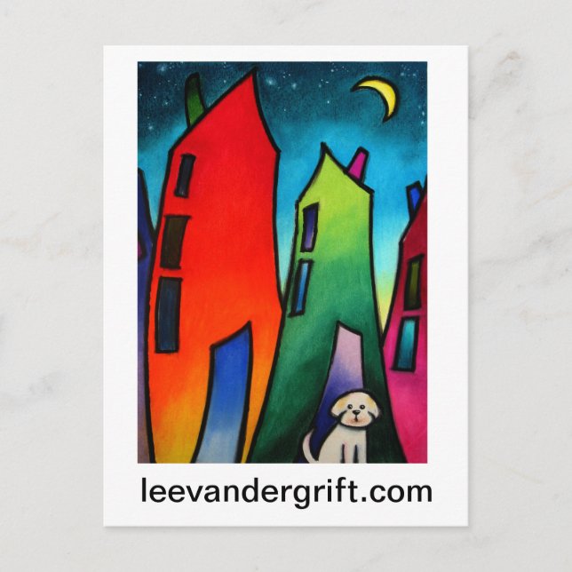 Little Lost dog.09 smlrjpg, leevandergrift.com Postkarte (Vorderseite)