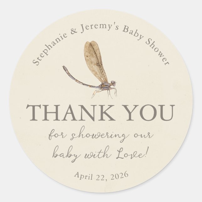 Little Love Bug Baby Shower Classic Round Sticker (Vorderseite)