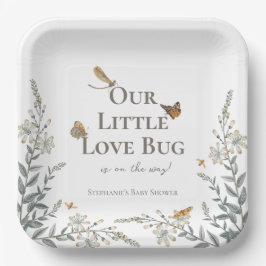 Little Love Bug Baby Shower Gender Neutral Pappteller