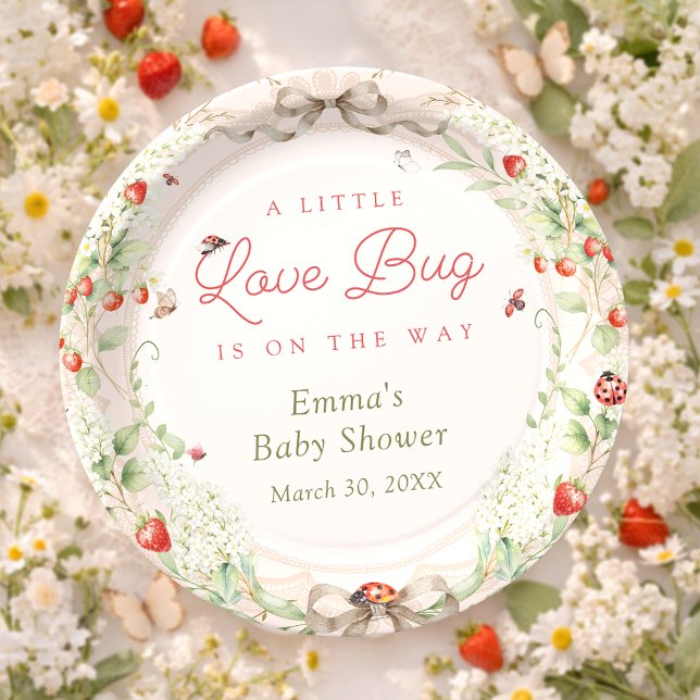 Little Love Bug Baby Shower Pappteller (Von Creator hochgeladen)