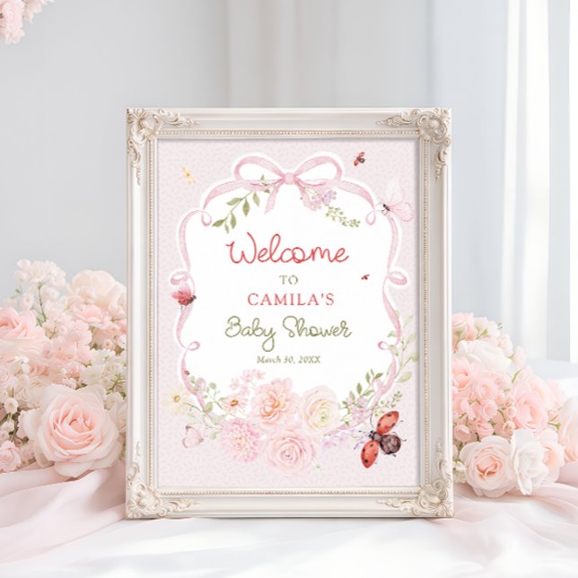 Little Love Bug Bloom Baby Shower Welcome  Poster (Von Creator hochgeladen)