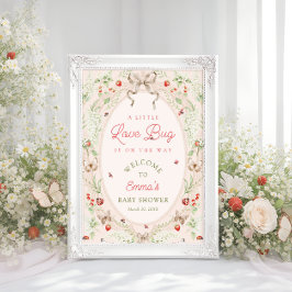 Little Love Bug Boho Baby Shower Welcome Poster