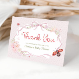 Little Love Bug Bow Baby Shower Thank You Card Dankeskarte