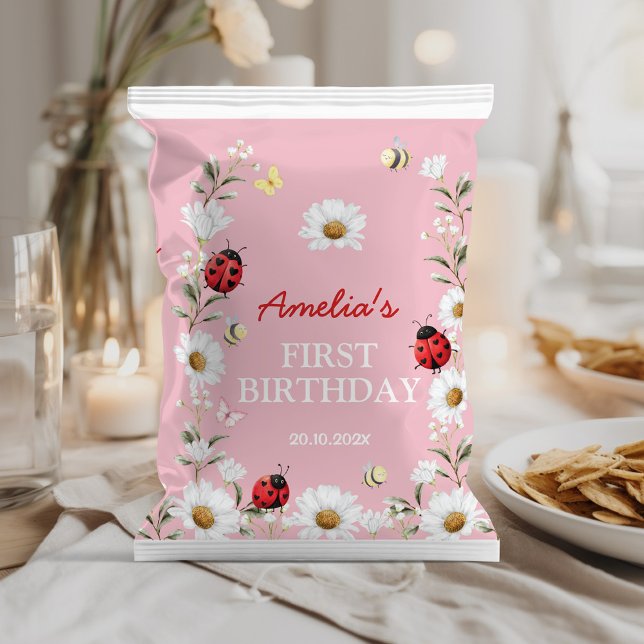 Little Love Bug Daisy Birthday Chip Bag Wrapper Flyer (Von Creator hochgeladen)