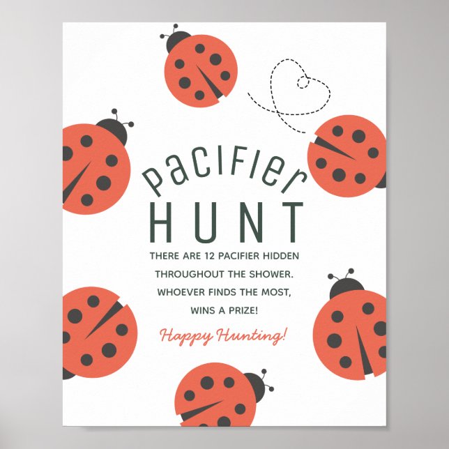 Little Love Bug Ladybug Red Baby Pacifier Hunt Poster (Vorne)