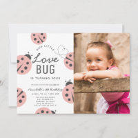 Little Love Bug Light Pink Ladybug Birthday Photo