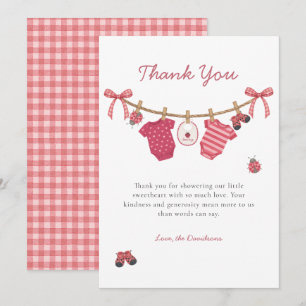 Little Love Bug Wäscheleine Baby Shower Dankeskarte