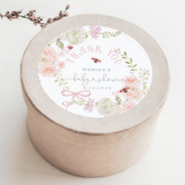 Little Love Bug Wildflower Baby Shower Thank you Runder Aufkleber