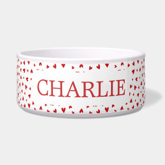 Little Love Hearts Pattern - Personalised Pet Bowl Napf