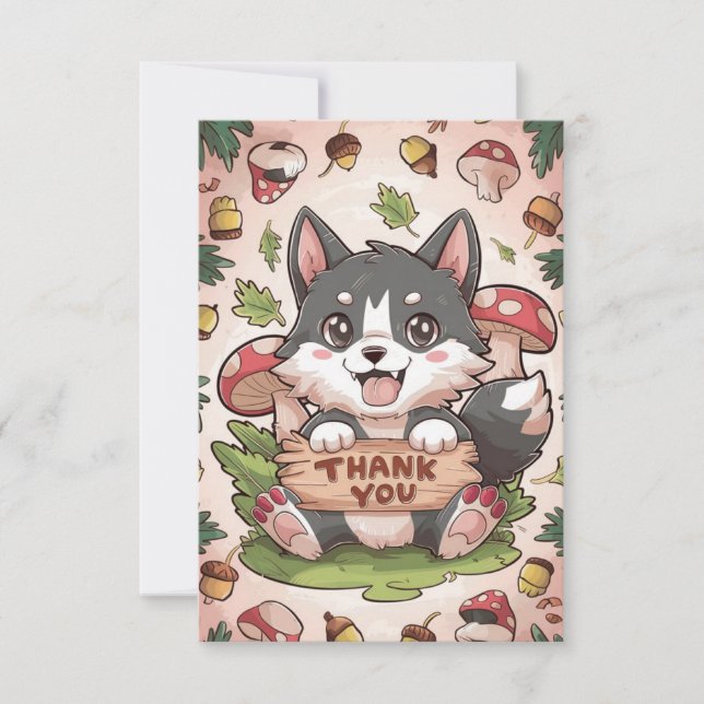 Little Lovely Wolf Dankeskarte (Vorderseite)