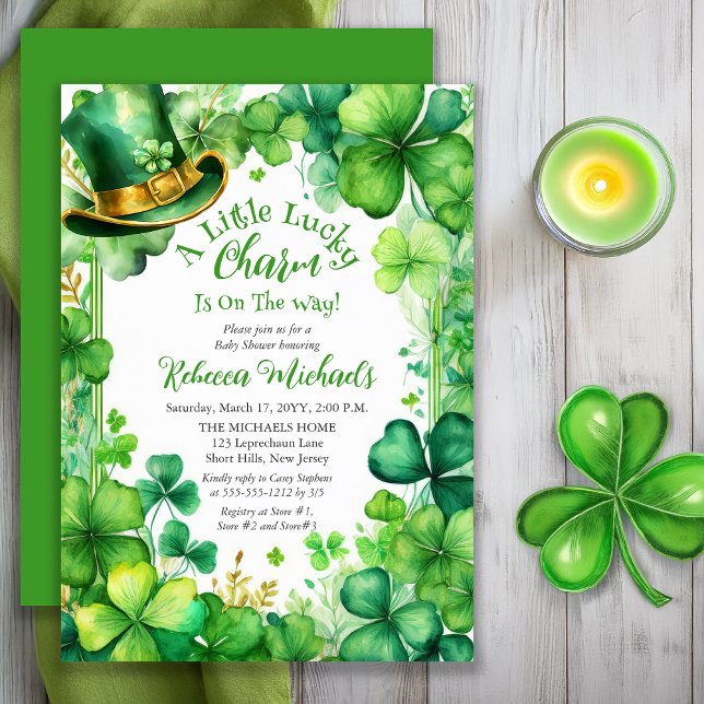 Little Lucky Charm St. Patrick’s Day Baby Shower Einladung (Little Lucky Charm St. Patrick’s Day Baby Shower Invitation -- Print | Digital Download)