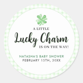 Little Lucky Charm St Patrick's Baby Shower Runder Aufkleber