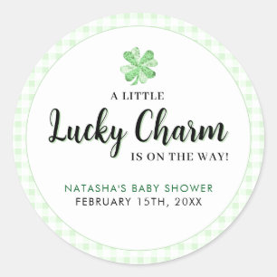 Little Lucky Charm St Patrick's Baby Shower Runder Aufkleber