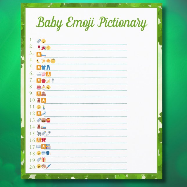Little Lucky One Kleeblatt Baby Emoji Pictionary Flyer (Von Creator hochgeladen)