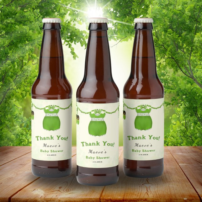 Little Lucky One Kleeblatt Baby Girl Outfit Bierflaschenetikett (Von Creator hochgeladen)