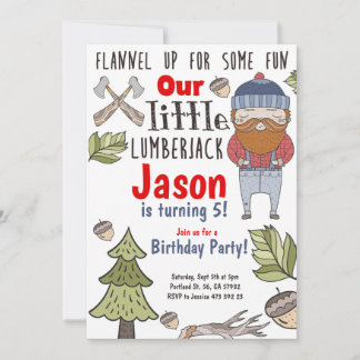 Little Lumberjack Boy zum Geburtstag Einladung