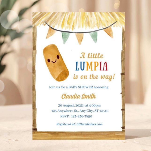 Little Lumpia On The Way Filipino Baby Shower  Einladung (Little Lumpia Baby Shower Invite, A Little Lumpia is on the Way, Baby Shower Invite, DIY Filipino In)