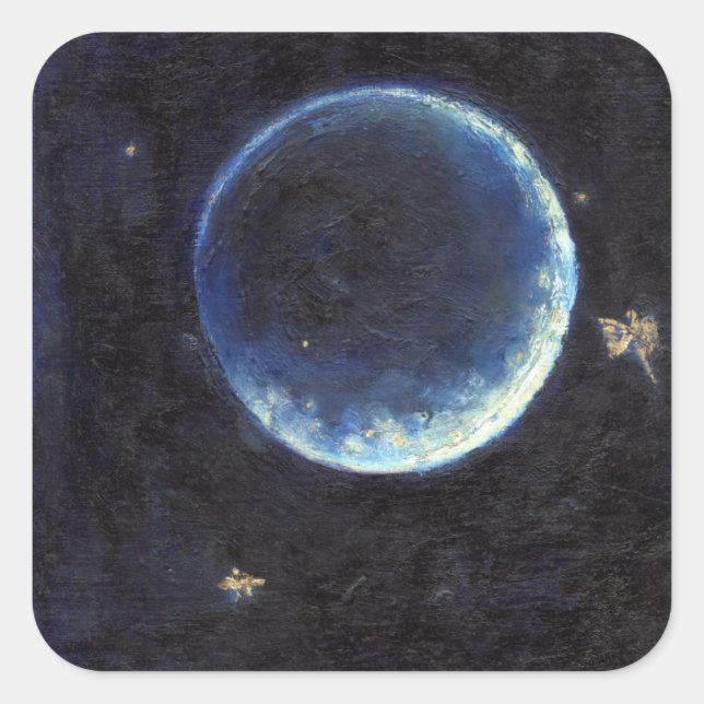 Little Lune 2014 Quadratischer Aufkleber (Vorderseite)