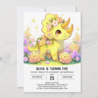 Little Magical Dinosaur Digital Geburtstag Einladung