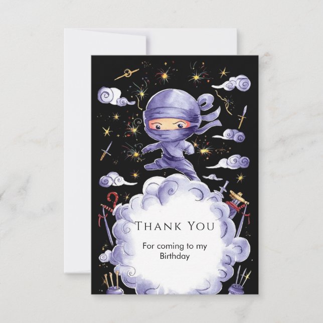 Little Magical Ninja Geburtstag Dankeskarte (Vorderseite)