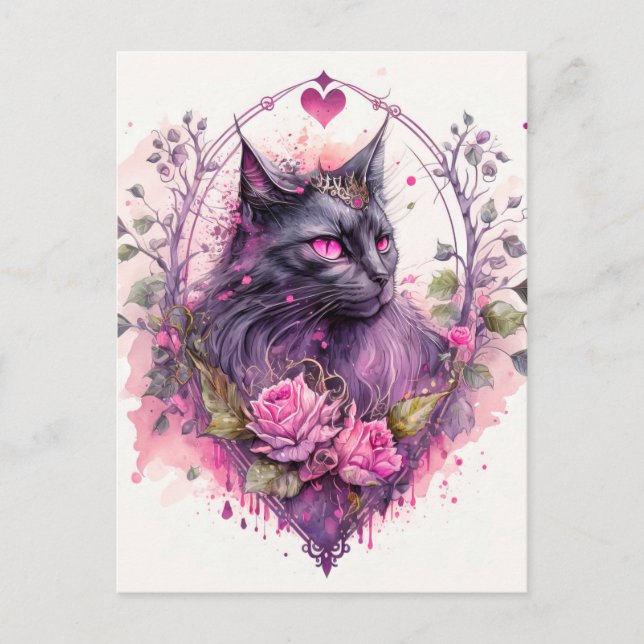 Little Majestic Kitty Cat Witz | Halloween Postkarte (Vorderseite)