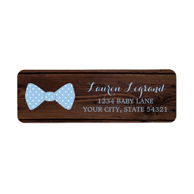 Little Man Baby Dusche | Rustic Wood Bowtie (Vorne)