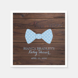 Little Man Baby Dusche | Rustic Wood Bowtie Serviette
