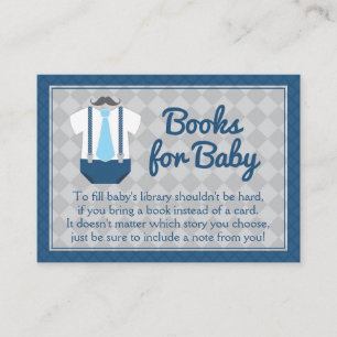 Little Man Baby Shower Book Request Begleitkarte