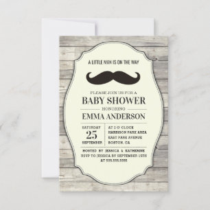 Little Man Baby Shower Einladung Land Mustache