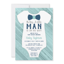 Little Man Baby Shower Einladung, Navy Blue, Aqua