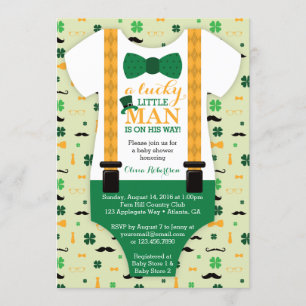Little Man Baby Shower Einladung, St Patricks Day Einladung
