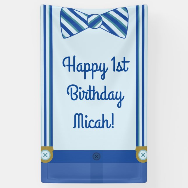 Little Man Birthday Party Banner (Vertikal)