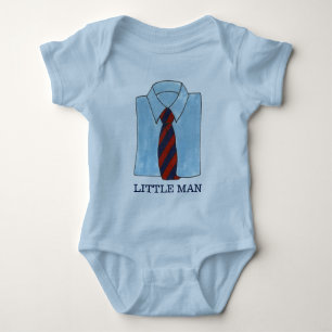 Little Man Blue Shirt Krawatte Menswear Fashion Bo