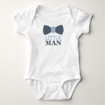 Little Man Bow Krawatte Baby Bodysuit in Navy und