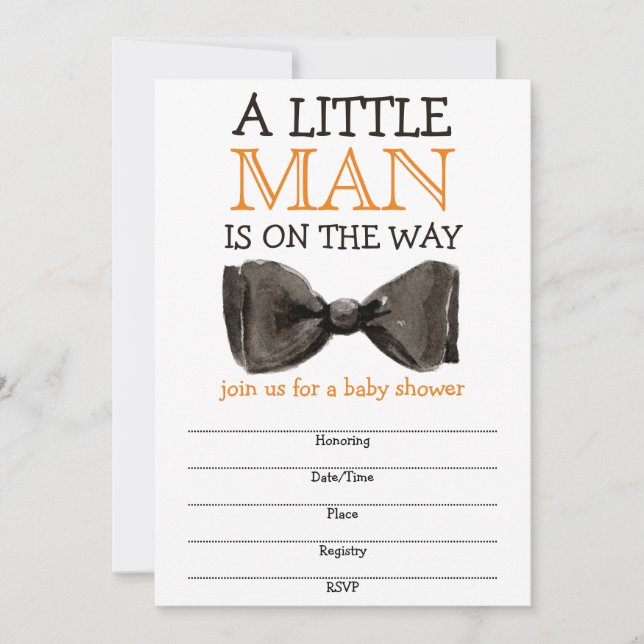 Little Man Bow tie Boy Baby Shower (Vorderseite)
