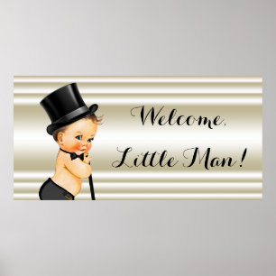 Little Man Boy Baby Dusche Poster