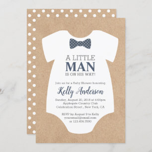 Little Man Boy Baby Shower Einladung - Kraft Card