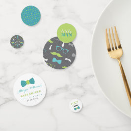 Little Man Confetti, Aquamarin, Limettengrün, Grau Konfetti