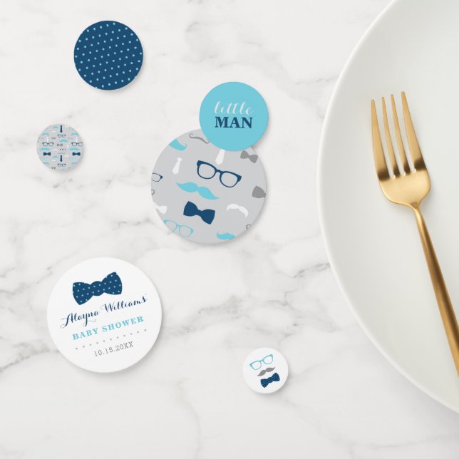 Little Man Confetti, Navy Blue, Baby Blue Confetti Konfetti (Gruppe)