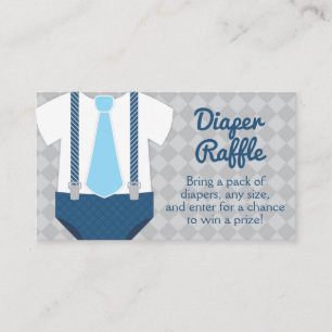 Little Man Diaper Raffle Baby Dusche Begleitkarte