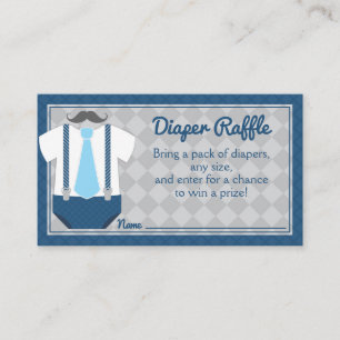 Little Man Diaper Raffle Baby Dusche Begleitkarte