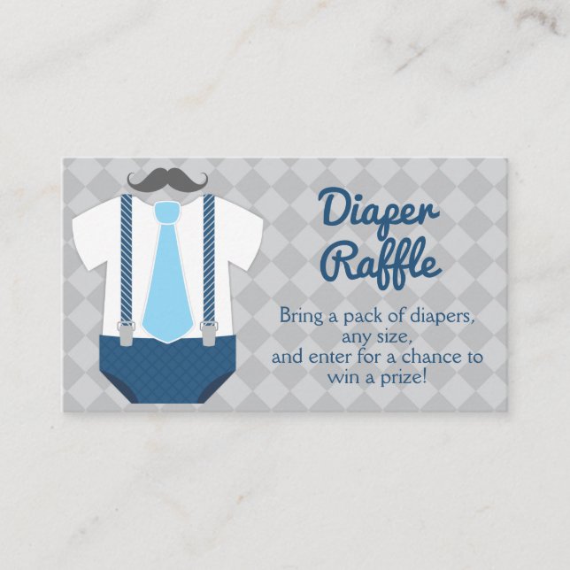 Little Man Diaper Raffle Baby Dusche Begleitkarte (Vorderseite)