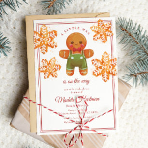 Little Man Gingerbread Mann Weihnachtsdusche Einladung