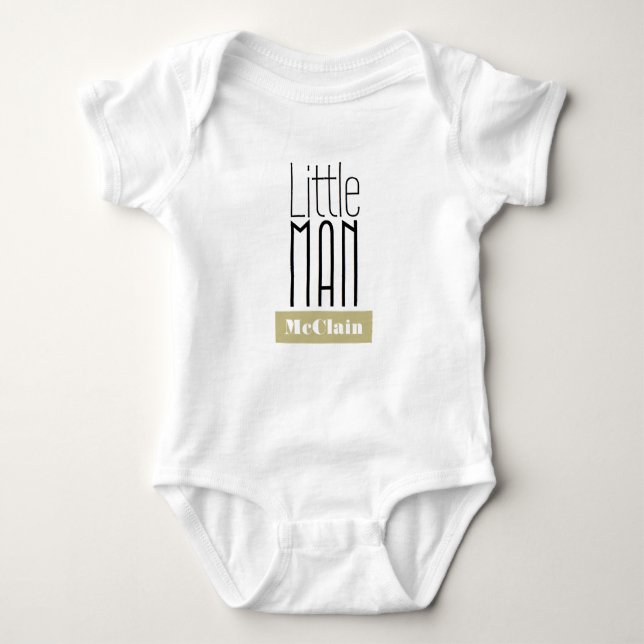 Little Man Individuelle Name | Bodysuit Jungs Baby Strampler (Vorderseite)